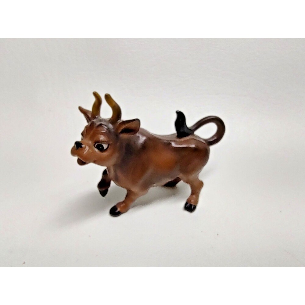 Vintage Josef Originals Cartoon Bull Cow Ceramic Figurine 3"x2-1/2"tall